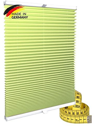 Gardinen21 Klemmfix Plissee nach Maß ohne Bohren | Jalousien Rollo mit Klemmträger | Sonnenschutz und Sichtschutz | Maßgefertige Fenster & Türen Rollos inHellgrün