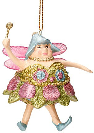 Mini elfe fée elfe - Pendentif décoratif épais - 8 cm de haut - Décoration de Pâques - Décoration de Noël (vert clair/rose)