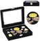 OLYCRAFT Velvet Pin Box Cabinet Broche Collection Vitrine avec Fenêtre Transparente Velours Badges Display Box, Hard Rock, Badges Épinglettes et Médailles à Collectionner - Noir