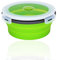 NEUSID Ciotola da campeggio portatile, in silicone, pieghevole, con coperchio, per viaggi, campeggio, escursionismo, picnic, cucina, 500 ml, verde