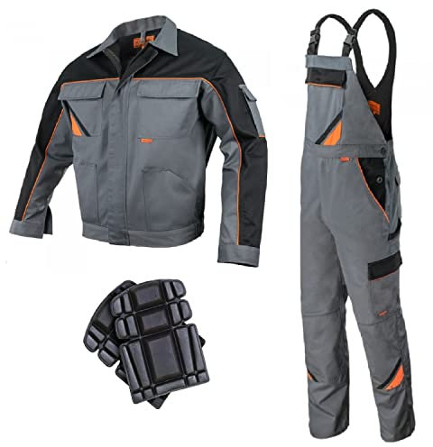 Bib And Brace Overalls Dungaree Men Trousers With Knee Pads Jacket Available Perfect For Work Mechanic Flooring Trades