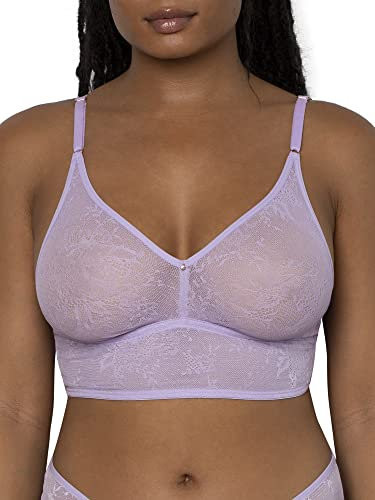 Smart & Sexy Damen Langer Bralette BH, Halbtransparent, Lilac Iris (Glatte Spitze), small