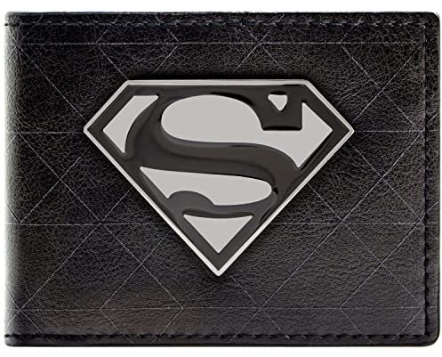 Man of Steel Superman Espoir Argent Insigne en métal Noir Portefeuille