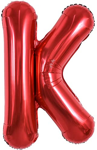 TONIFUL 40 Zoll große leuchtend rote Buchstabenballons A-Z, riesige Heliumfolie großer Buchstabe K Ballon für Geburtstagsfeier Jahrestag Hochzeit Dekoration.