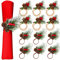 MJARTORIA Serviettenringe Gold Hirsch Stoffservietten Serviettenhalter für Weihnachten Hochzeiten Partys Abendessen Feiertage Esstischdekoration (Beige, 12PCS)