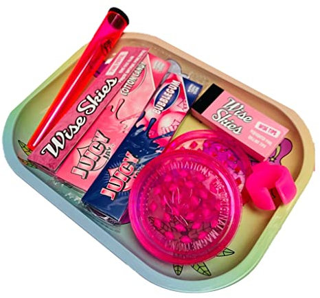 Cute Rolling Tray Set Pink Rolling Papers Pink Doob Tube Rolling Accessory