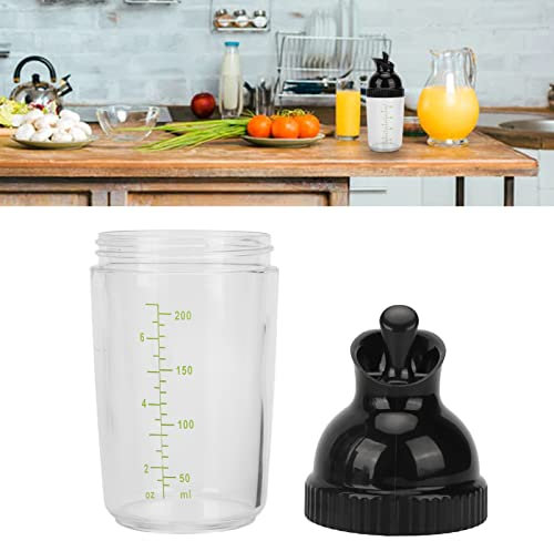Bouteille Mélangeur de Vinaigrette, 200 Ml Shaker de Vinaigrette Récipient de Vinaigrette sans BPA pour éviter les Fuites Pot de Vinaigrette avec Couvercle pour Récipients de (Le noir)