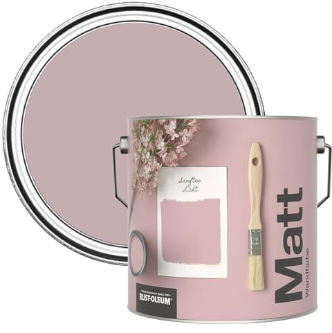 Rust-Oleum ultra strapazierfähige, extra deckende, abwaschbare, rosa matte Wandfarbe - Sanftes Licht 2,5 Litres