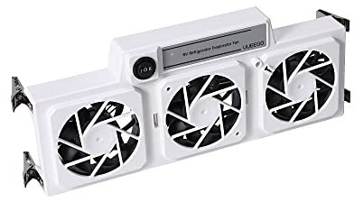 Uueego Ventilador evaporador de refrigerador RV de 12 V, con tres ventiladores alimentados de 2.5 pulgadas y 12 V, unido a las aletas de refrigeración interiores del refrigerador, crea aire frío y