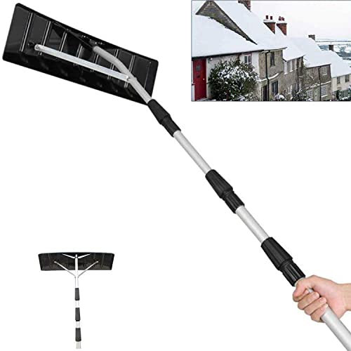 Dach-Schneerechen, verstellbare Schneeschaufel, mit Rahmen aus Aluminiumlegierung, zum Entfernen von Schnee vom Dach – einfach zu bedienen