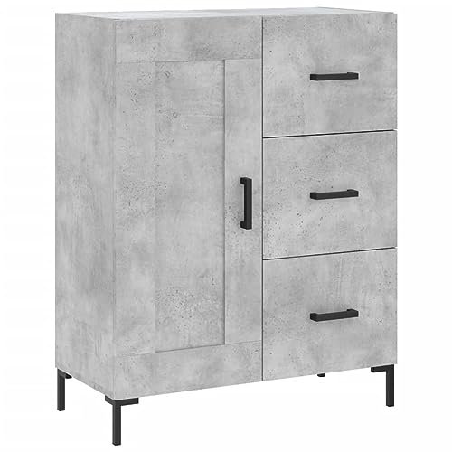 vidaXL Sideboard, Kommode mit viel Stauraum, Mehrzweckschrank Anrichte für Wohnzimmer, Schrank Beistellschrank, Modern, Betongrau Holzwerkstoff