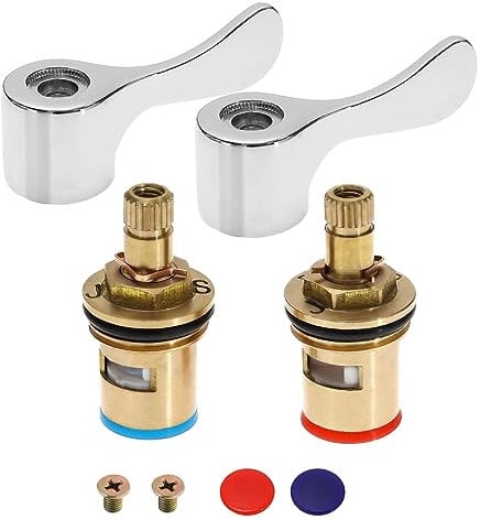 VGOL 1 paire de robinets de lavabo de 1,27 cm, kit de conversion de tête à levier en laiton, cartouche de contrôle hydraulique, valve de robinet pour la plupart des robinets de salle de bain