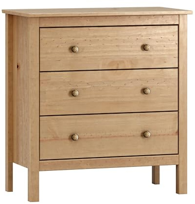 Miroytengo Samy Kommode Honig mit 3 Schubladen, aus Holz, 77 x 81 x 40 cm