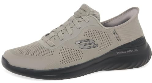 Skechers, Bounder 2.0 Emerged, Zapatillas sin Cordones para Hombre, Café/Negro, 46 EU