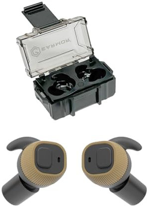 Electronic Shooting Earplugs Noise Canceling Earpods Hearing Protection Earmuff for Hunting/Tactical Shooting/Military/Music Events (Brown)