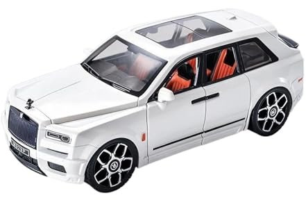 1:18 Für Rolls Royce Cullinan SUV Legierung Modell Auto Spielzeug Druck Druck Metall Casting Sound Und Licht Auto Spielzeug Für Fahrzeug (Color : White, Size : with Box)