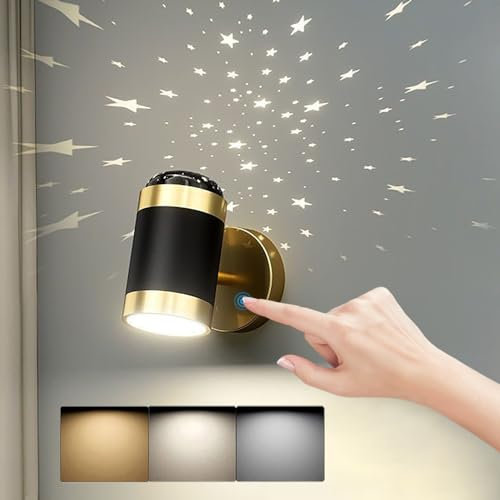 TRUYOK Kinder Wandleuchte mit Touch Schalter LED Dimmbar Nachttischlampe Modern Kinderzimmer Wandlampe Junge Mädchen Raumlampe Drehbar Nachtlicht für Babyzimmer Schlafzimmer Wohnzimmer Flur Gold