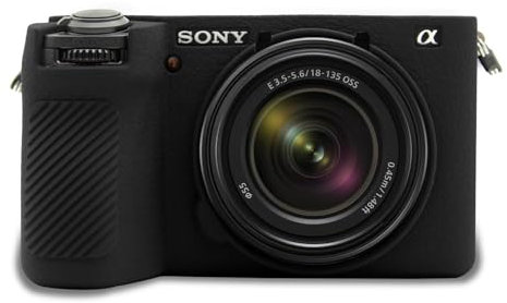A6700 Hülle, Easy Hood Silikon Kameratasche für Sony Alpha 6700 DSLR Kamera Weiches Schutzhülle Anti-Scratch Slim Fit Body Skin Protector,Schwarz