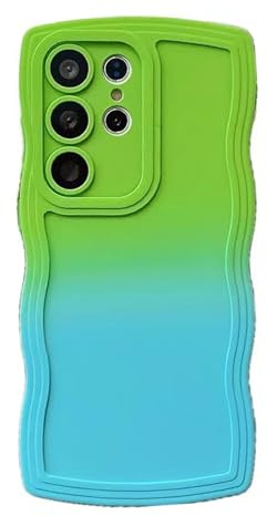 Rnrieyta Miagon Gradient Aesthetic Welle Hülle für Samsung Galaxy Note 20 Ultra,Süßes Curly Handyhülle Frauen Mädchen Lockige Rahmenform Design Silikon TPU Bumper Schutzhülle