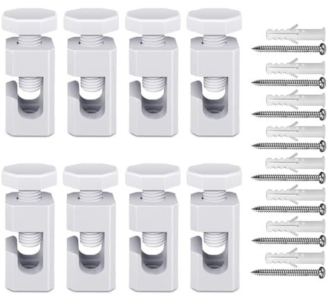 QuirkLz 8 Stück Aufputz-Kabelhalter Deckenpins für Textilkabel, Kabelbefestigung Affenschaukel Deckenbefestigung - mit Schrauben und Dübeln für Affenschaukel Lampe DIY-Projekt