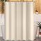 Lerores Rideau de douche, 240 x 160 cm, beige, ourlet lesté, anti-moisissure, imperméable, lavable, en tissu polyester, pour salle de bain, baignoire avec 16 anneaux de rideau de douche