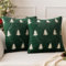 MIULEE Natale Cuscini per Divano Set di 2 Cuscini Natalizi Decorativi Quadrati Morbide Copricuscini Domestica Soggiorno Camera da Letto Modello di albero di Natale piccolo 45x45cm, Verde Scuro