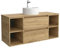 Salgar Mueble de Baño Bequia Plus 120 cm 2 cajones y 2 coquetas Laterales 2 Huecos Roble con Lavabo sobre encimera