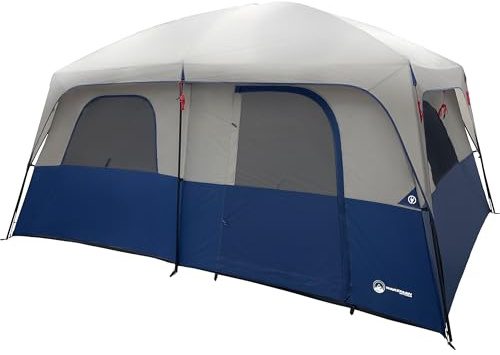 Wakeman Outdoors 10 Person Camping Tent with Rainfly, Navy