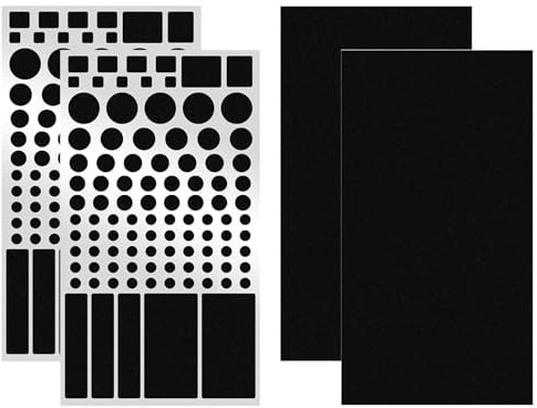 4Pcs LED Light Blocking Stickers Light Dimming LED Covers Blackout Filters for Routers Clocks TV Electronics Appliances Including Pre-Cut and Complete Ones LED Filters Dimming 50% ~ 100%(Black)