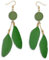 Soul-Cats 1 Paar pastell farbene Feder Ohrringe für Damen im Boho Style, Farbe: grün