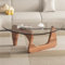 Locuetyn Dreieckiger Couchtisch aus Glas, Mitte des Jahrhunderts, moderner Beistelltisch für Wohnzimmer, Glasplatte, Vintage-Couchtische für Wohnzimmer, Terrasse, Arbeitszimmer