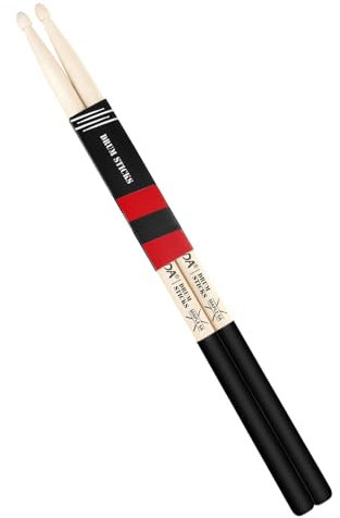 Bacchette per batteria in legno d'acero 5A, punta in legno a goccia, manico antiscivolo, per bambini, adulti e principianti (1 paio, 5A)