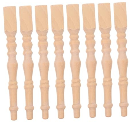 Garneck 1 Satz Mini-tischsockel Puppenhaus-Miniatur-tischbeine Puppenhaus-minimöbelbeine Miniatur-esstisch-Accessoires Mini-möbelzubehör Miniatur-möbelfüße Holz Light Brown 8st