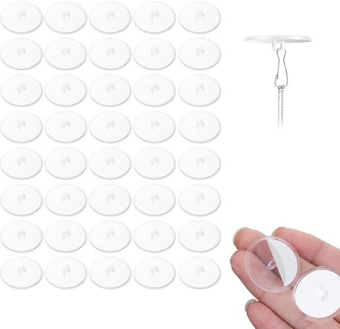 VARKAGE Deckenhaken Selbstklebend, 40 Stk Transparent PVC Haken, Ohne Bohren für Wand, Decke, Tür, Ideal für Dekoration