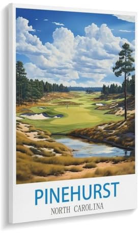 Puzzle 1000 Teile für Erwachsene,Pinehurst, North Carolina, Vintage-Reiseposter, Golf,Puzzle Teenager Jungen Mädchen Puzzle for Teen Lernspiel Holiday Challenging Puzzle(50x70cm)-W59