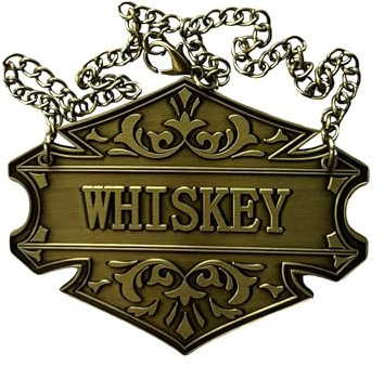 1PC Liquor Decanter Tag with Adjustable Chain-2.6 x 2 Inches – Elegant Whiskey Bottle Label for Home Bars & Parties