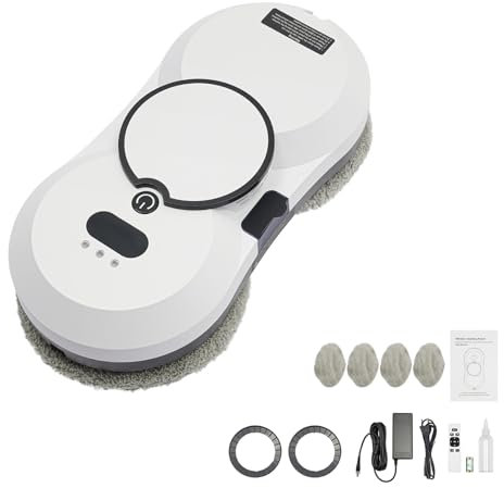 ACROSSPART Intelligenter Fensterputzroboter Elektrischer Fensterreiniger mit Fernbedienung und Tank Fensterputzroboter Kabellos Automatischer Fensterputzer Roboter für Innen- und Außenfenster