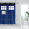Tardis Rideau de douche motif cabine d'appel de police, rideau de décoration de salle de bain bleu avec crochets, imperméable et lavable, 183 x 183 cm, cadeau créatif amusant pour enfants et adultes