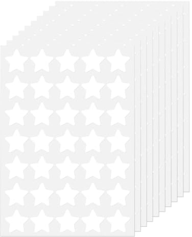 FINDAT Weiß Aufkleber Sterne 25mm Selbstklebende Etiketten 700 Stück | Belohnungssticker, wasserfest & beschreibbar. Für Kinder, Lehrer, Scrapbooking, DIY & Grußkarten