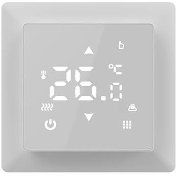 WARMON Design Touchscreen Temperaturregler, digital Thermostat TS100 für elektrische Fußbodenheizung, Color_New:Weiß