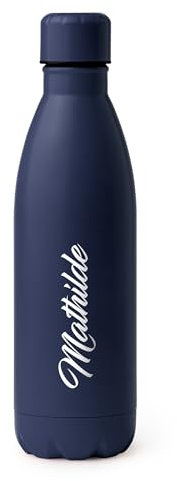 GRAVURE CONCEPT Gourde Personnalisée - Bidon en Inox 304-790 mL (TAREK) (Noir)