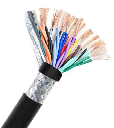 Abgeschirmtes Kabel, 5 m Twisted Pair-Kabel, Elektrokabel, 0,3 mm², 22 AWG, PVC-verzinnter Kupferdraht, abgeschirmter Draht RVSP, for Schaltungen mit Signalstörungen(2 core x 0.3mm²)