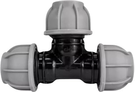 MYPURECORE MDPE Compression Fitting 20-50mm – Straight, Elbow, Tee, Stop End & Valve – BSP Threaded Water Pipe Connector – Leak-Proof Irrigation for Blue Pipe (Tee 25mm)