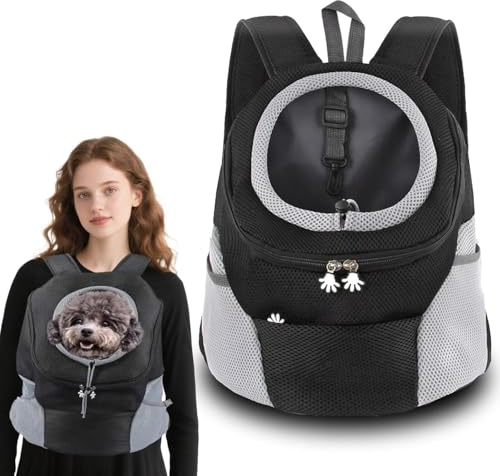 LIBRNTY Pet Dog Carrier Backpack,Hunderucksack,Puppy Dog Travel Carrier Front Pack for Small Medium Dogs Cats,mit Sicherheitsstreifen für Wandern Reisen im Freie