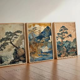 ZHUOYA Japanische Reiselandschaft, Leinwanddrucke, Poster, lebendige Retro-Ästhetik, Kunstdrucke, Schlafzimmer, Heimdekoration, Kunstposter (50 x 70 x 3 cm/rahmenlos)