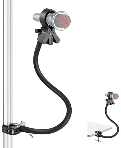 NEEWER Microphone Stand mit flexiblem Mikrofon Arm, Verstellbarer Tisch Mic Halterung mit Mikrofonklemme und 1/4 auf 5/8 Adapter kompatibel mit Shure Razer Seiren Mini Audio Technica AT2020, MS042