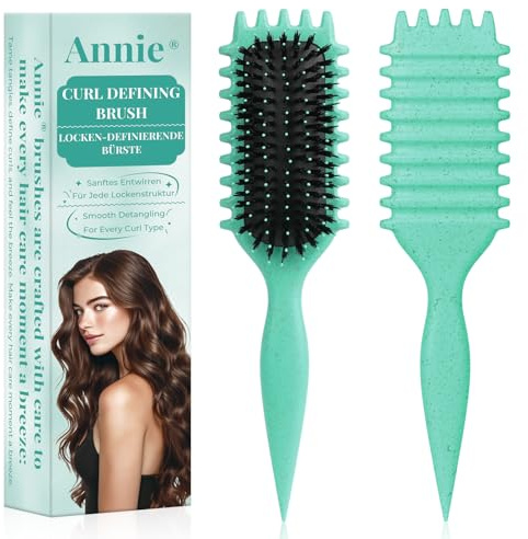 Lockenbürste, curly hair brush Für curly hair, locken bürste Zum Definieren Beim Styling, Antistatisch Entwirren Ohne Ziepen, Ergonomischer Griff, haarbürste Für Frauen Männer (Grün)