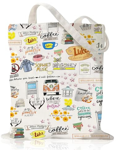 Leseogye Funny TV Show Stoffbeutel, Inspirierte Geschenke, Leinwand Material Stofftasche Damen mit Doppelseitigem Druck, Tragetaschen Shopping Bag für Kinder, Tochtern, Teenager, Freundinnen, Fans