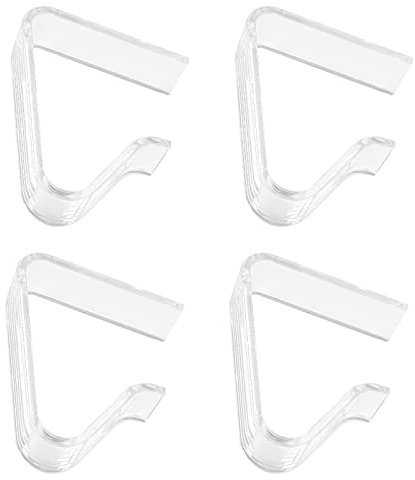 FooYee Lot de 4 pinces à nappe en plastique transparent pour pique-nique, fête, mariage, dîner, écoles (grand)
