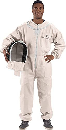 Bees & Co U74 Imkeranzug aus natürlicher Baumwolle mit Fechtschleier, Elfenbein, XXL